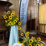 Sunflowers near the pulpit